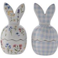 Set of 2 Eggs Traordinary Gifting Bunny Ear Gingham and Floral Egg Cups