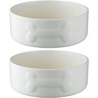 Mason Cash Set of 2 Bone Dog Bowls