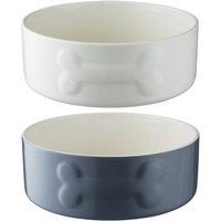 Mason Cash Set of 2 Bone Dog Bowls