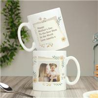 Personalised Wild Flowers Photo Upload Ceramic Mug