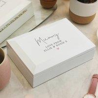 Personalised White Wooden Jewellery Box