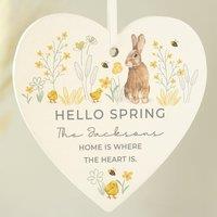 Personalised Spring Bunny Heart Decoration