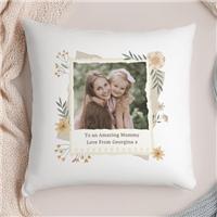 Personalised Wild Flowers Photo Upload Square Cushion