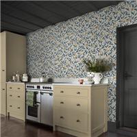 William Morris at Home Bird Pomegranate Cloudy Blues Wallpaper