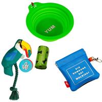 Emily Brooks Dog Bowl, Toucan Toy and Treat Pouch