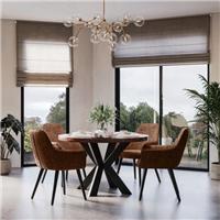 Indus Valley Logan 4 Seater Round Dining Table With 4 Logan Chairs