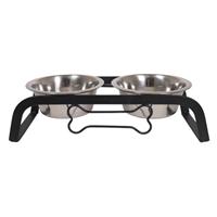 Rosewood Bone Iron Double Diner Pet Bowls
