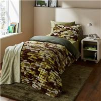 Ribbed Camo Fleece Duvet Cover & Pillowcase Set