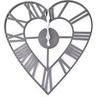 Hestia Grey Heart Wall Clock