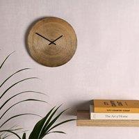 Interval Grooved Gold Metal Wall Clock