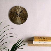 Interval Textured Brass Metal Wall Clock