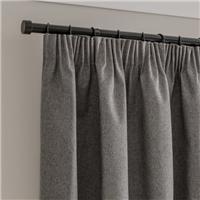 Luna Brushed Blackout Pencil Pleat Curtains