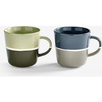 PurerHome Set of 2 Sea Mist & Grass Green Fine China Little Brew Mugs