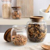 Kilner Set of 2 Universal Jars with Wooden Lids, 2L, 0.85L