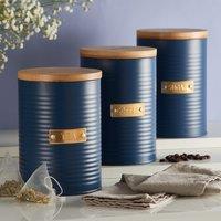 Typhoon Otto Set of 3 Navy Round Tea, Coffee & Sugar Canisters
