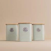 Typhoon Living Set of 3 Mint Green Square Tea, Coffee & Sugar Canisters