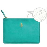 Sky & Miller Leaf Teal Pouch with Keyring