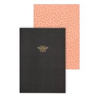 Sky & Miller Set 2 Black And Coral Notebooks