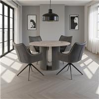 Bossini Round 4 Seater Dining Table, Grey