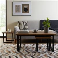 Freddie Nest Coffee Tables, Rustic Wood Effect