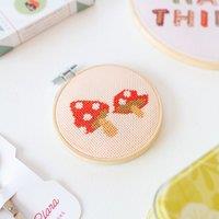 Cotton Clara Toadstool Cross Stitch Kit Red