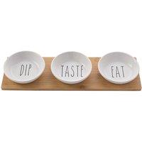 Hestia Set of 3 Snack Bowls On A Wooden Tray