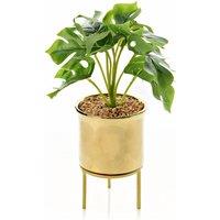 Hestia Artifical Monstera in Gold Footed Plant Pot