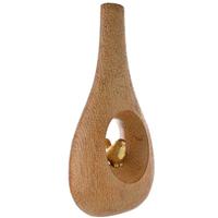 Hestia Bird Wood Effect Vase