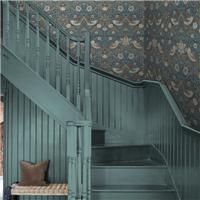William Morris at Home Strawberry Thief Washed Blue Wallpaper