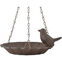 Fallen Fruits Hanging Cast Iron Bird Bath with Bird