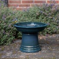 Fallen Fruits Small Terracotta Birdbath on Pedestal