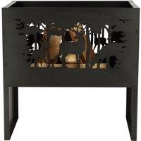 Fallen Fruits Rectangle Deer Silhouette Firebasket