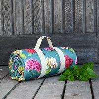 Navigate Sarah Kelleher Teal Rose Print Quilted Picnic Blanket