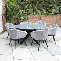 Aspen Ceramic Top Outdoor Dining Table with 6 Chairs