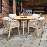 Roma 4 Seater Outdoor Dining Set with Black Granite Insert