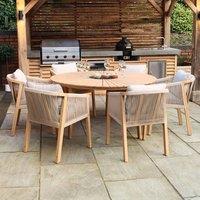 Roma 6 Seater Outdoor Dining Set with Black Granite Insert