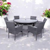 Malaga 6 Seater Outdoor Stacking Dining Set