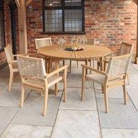 Roma 6 Seater Outdoor Stacking Set with Black Granite Insert