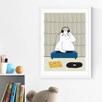 East End Prints Disco Cat by Seekprint Print