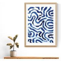 East End Prints Blue Minimal by Dan Hobday Print