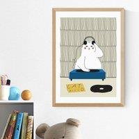 East End Prints Disco Cat by Seekprint Print