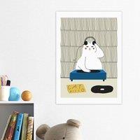 East End Prints Disco Cat by Seekprint Print