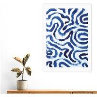 East End Prints Blue Minimal by Dan Hobday Print