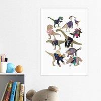 East End Prints Dinosaurs in 80s Jumpers by Hanna Melin Print