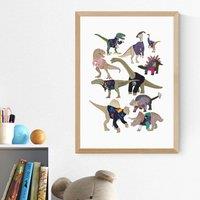 East End Prints Dinosaurs in 80s Jumpers by Hanna Melin Print