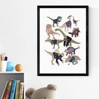 East End Prints Dinosaurs in 80s Jumpers by Hanna Melin Print