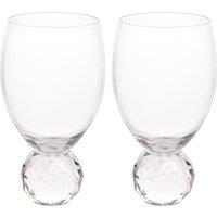 Hestia Set of 2 Wine Glasses with Diamond Ball Base