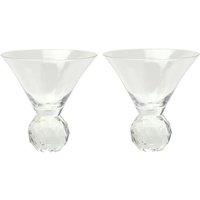Hestia Set of 2 Martini Glass with Diamond Ball Base