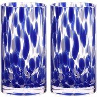 Hestia Set of 2 Blue Tortoise Shell High Ball Glasses