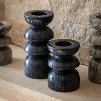 Set of 2 Azuaga Marble Candlestick Holders